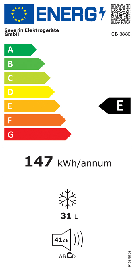Classe d'efficacité énergétique : E