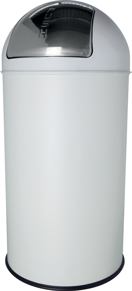 helit Poubelle en métal 'the dome', 30 litres, blanc