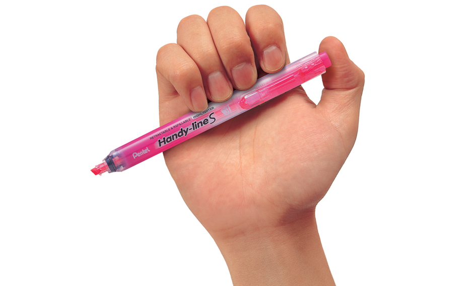 Surligneur rétractable en forme de stylo maniable