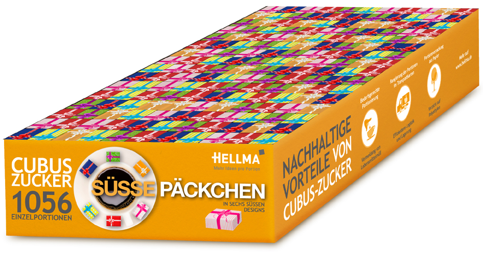 HELLMA Sucre en morceaux CUBUS 'Süße Päckchen', en carton