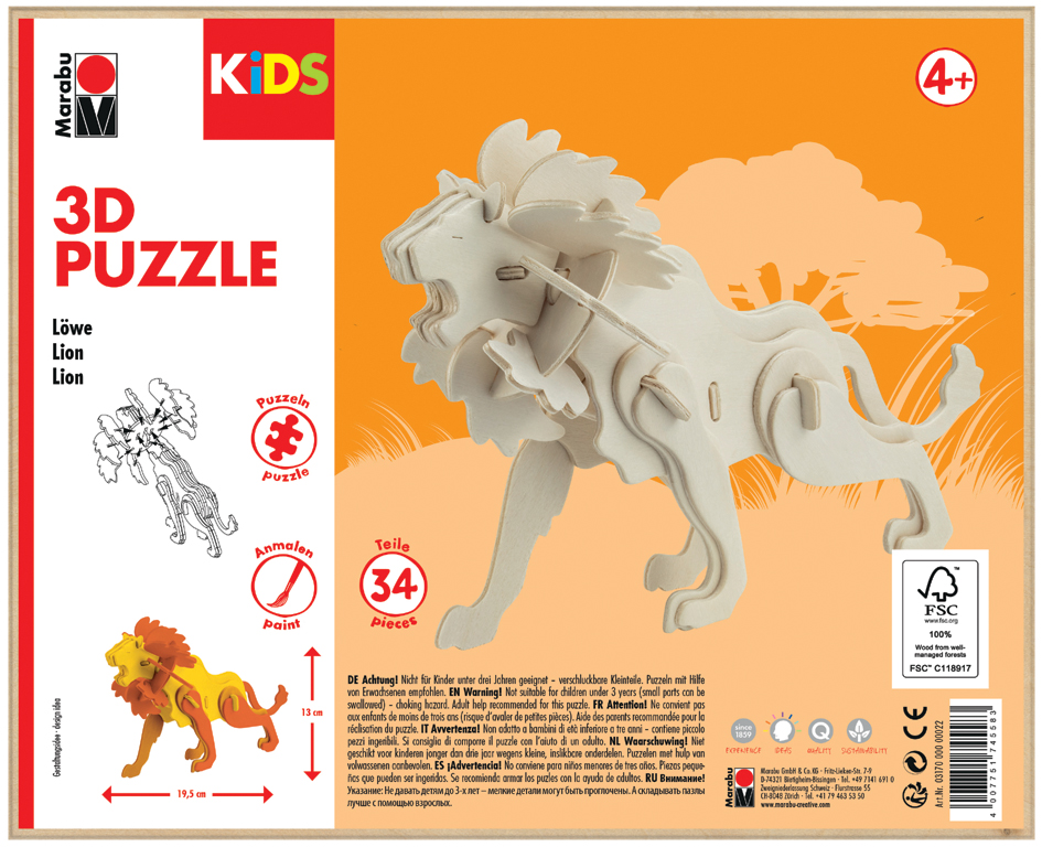 Puzzle 3D "Lion", emballage