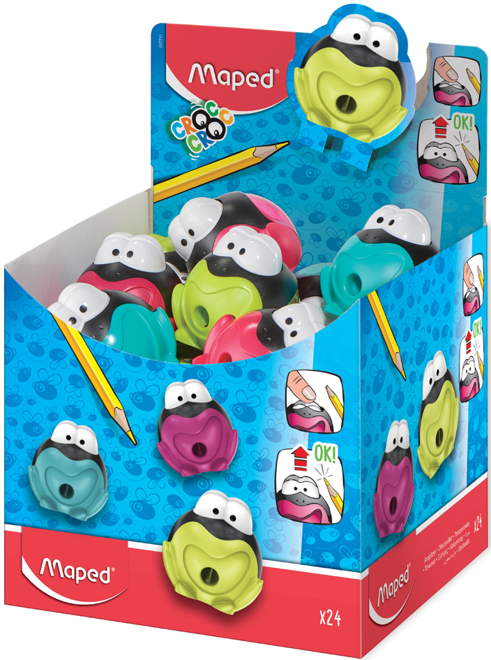Taille-crayons Croc Croc Signal, présentoir de 24