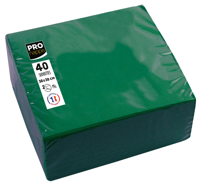 PROnappe Serviette de table jetable, 380 x 380 mm, sapin