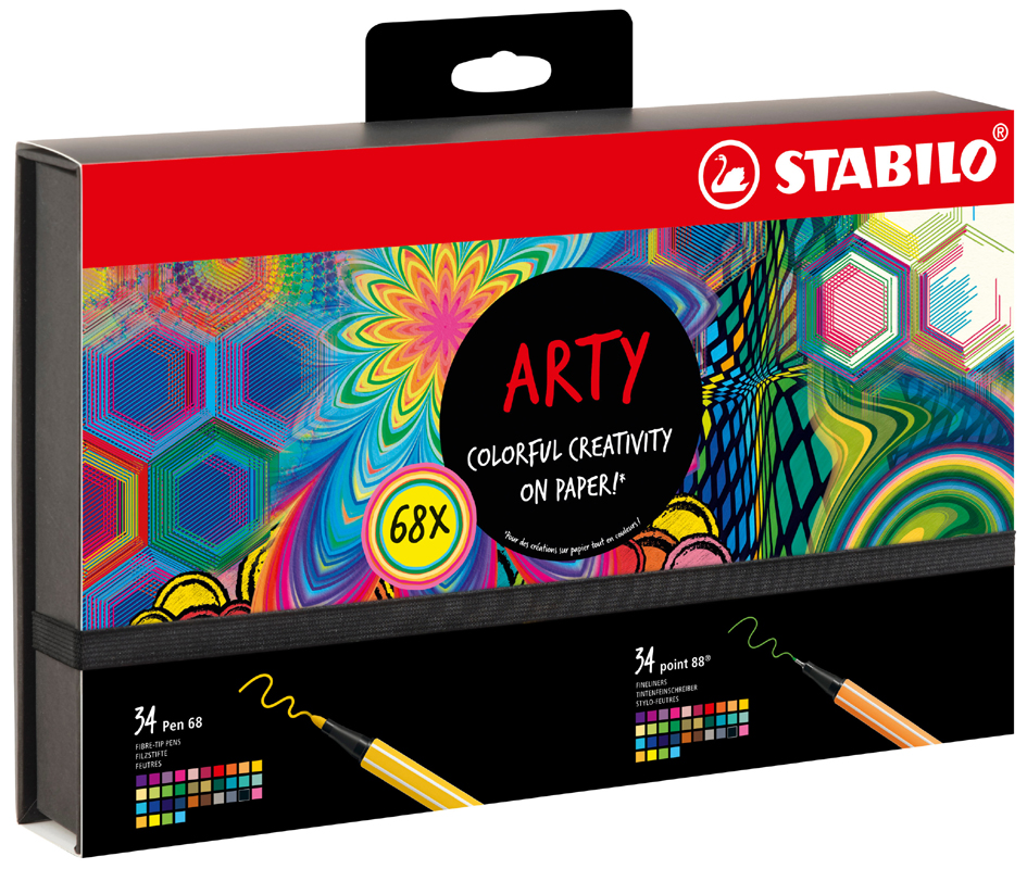 STABILO Set créatif Pen 68 & point 88 'ARTY', étui de 68