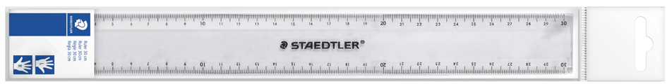 STAEDTLER Règle plate, 300 mm, en plastique, transparent