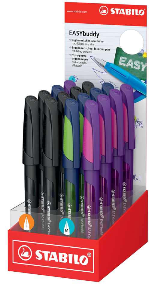Présentoir de 16, stylo plume EASYbuddy L / M - Twilight Sky