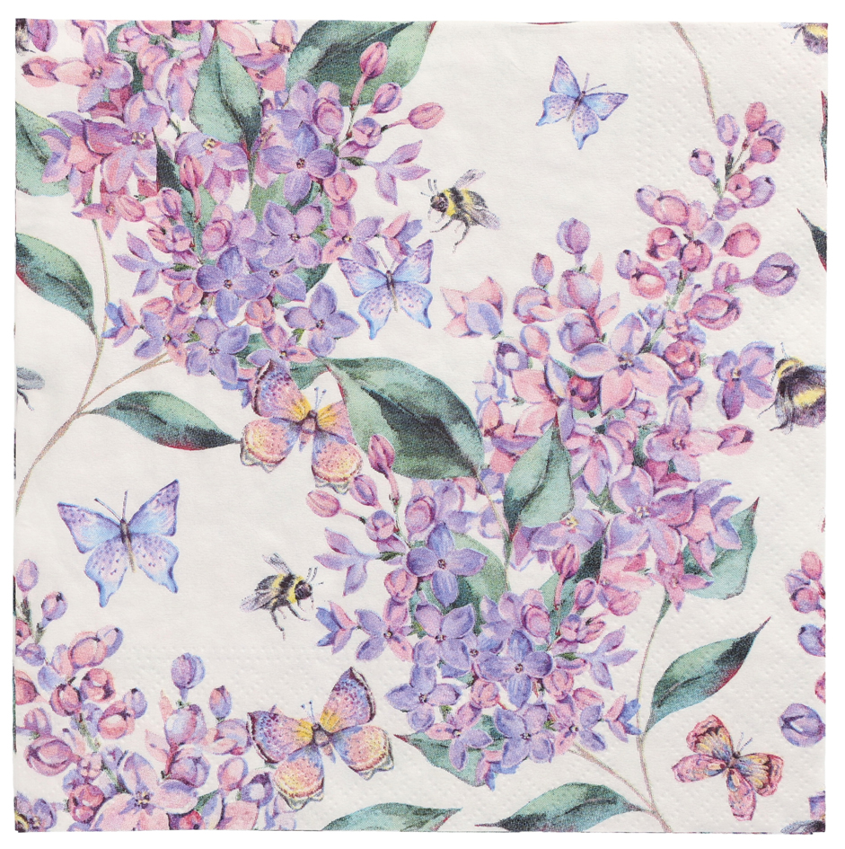 PAPSTAR Serviette à motif 'Lilac Dream', 330 x 330 mm
