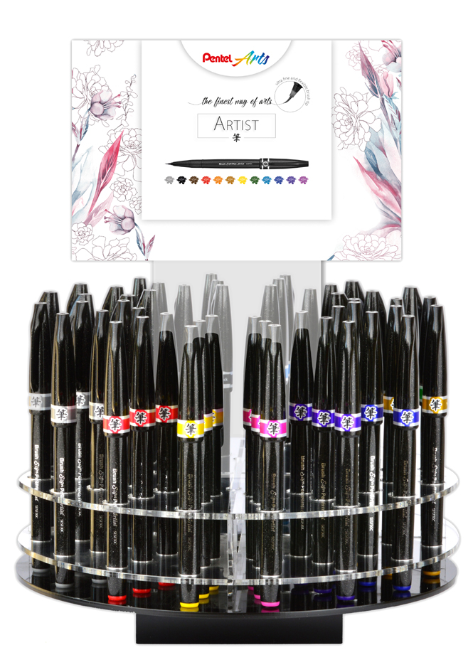 PentelArts Stylo pinceau Sign Pen Artist, présentoir de 48