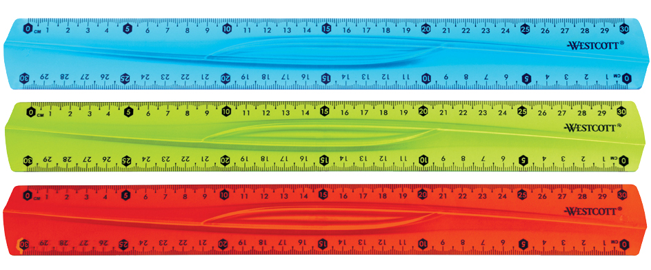 WESTCOTT Règle plate, plastique, longueur: 300 mm, souple