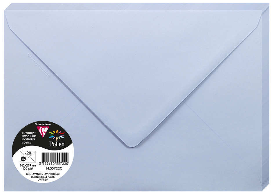 Pollen by Clairefontaine Enveloppes C5, bleu lavande
