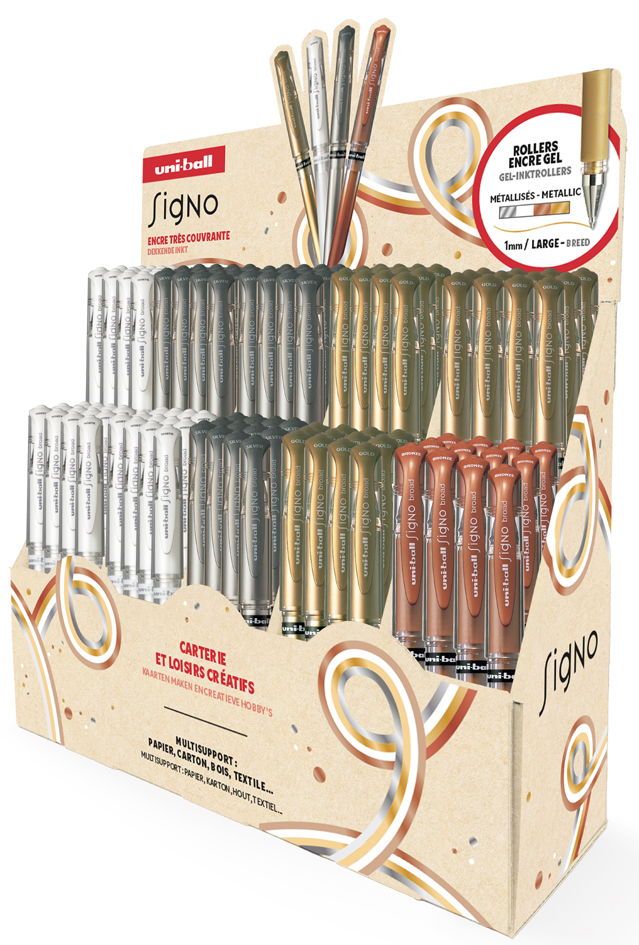 uni-ball Stylo encre gel SIGNO broad, présentoir de 120