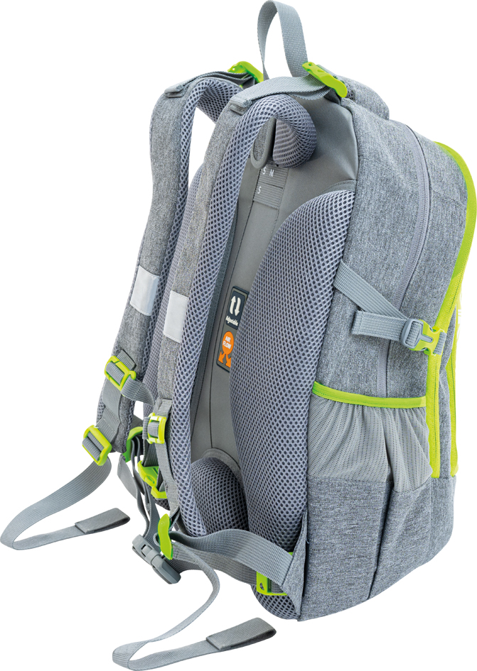 EBERHARD FABER Sas à dos scolaire X-Style, gris / vert Unisex grau / grün
