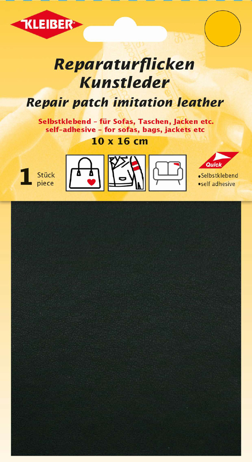 KLEIBER Pièce de réparation, similicuir, autocollant, noir