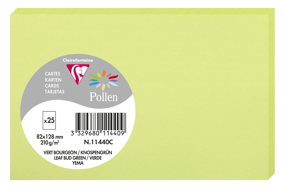 Pollen by Clairefontaine Carte 82 x 128 mm, vert bourgeon
