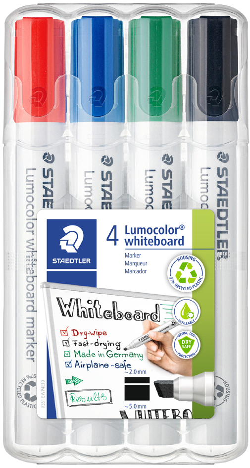 STAEDTLER Marqueur tableau blanc 351B Lumocolor, étui de 4
