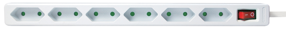 LogiLink Multiprise Euro, 6 prises, avec interrupteur, blanc