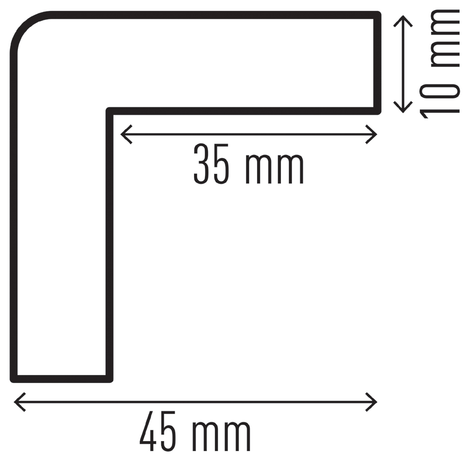 Vue détaillée : dimensions du profilé de protection d'angle C35
