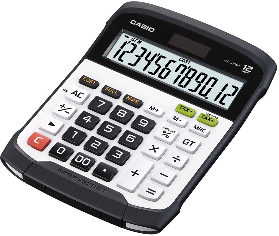 CASIO Calculatrice de bureau WD-320 MT, solaire / pile