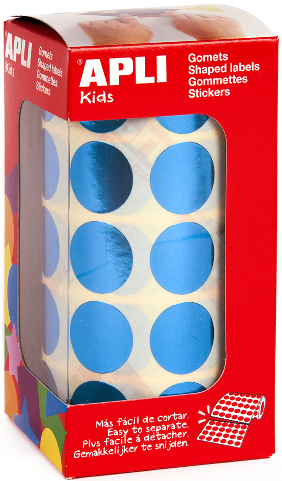 APLI kids Gommettes 'Rond' en rouleau, argent