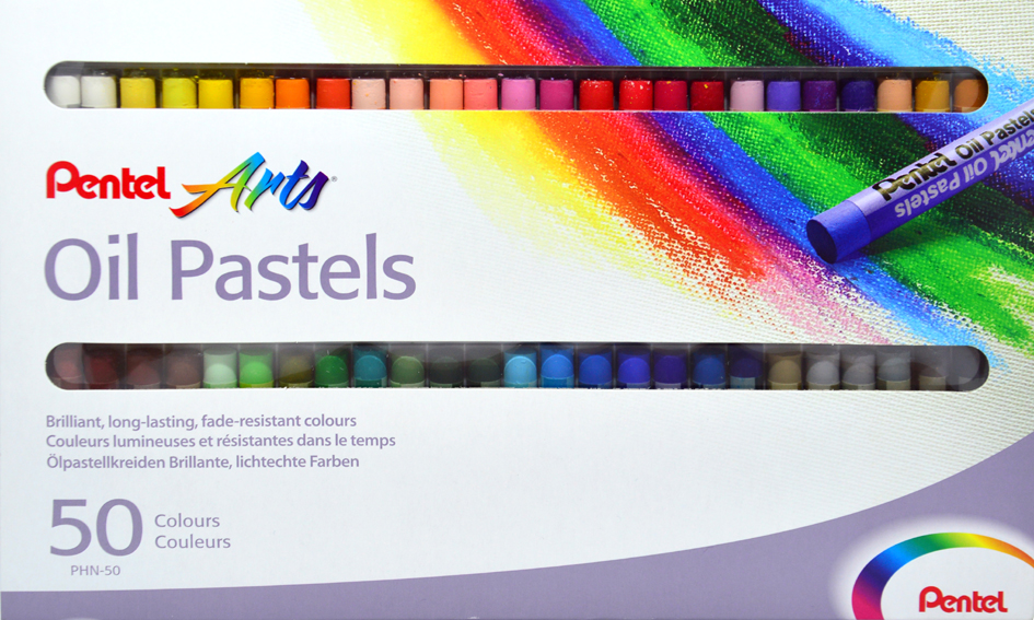 PentelArts Pastels à huile PHN4, étui en plastique de 50