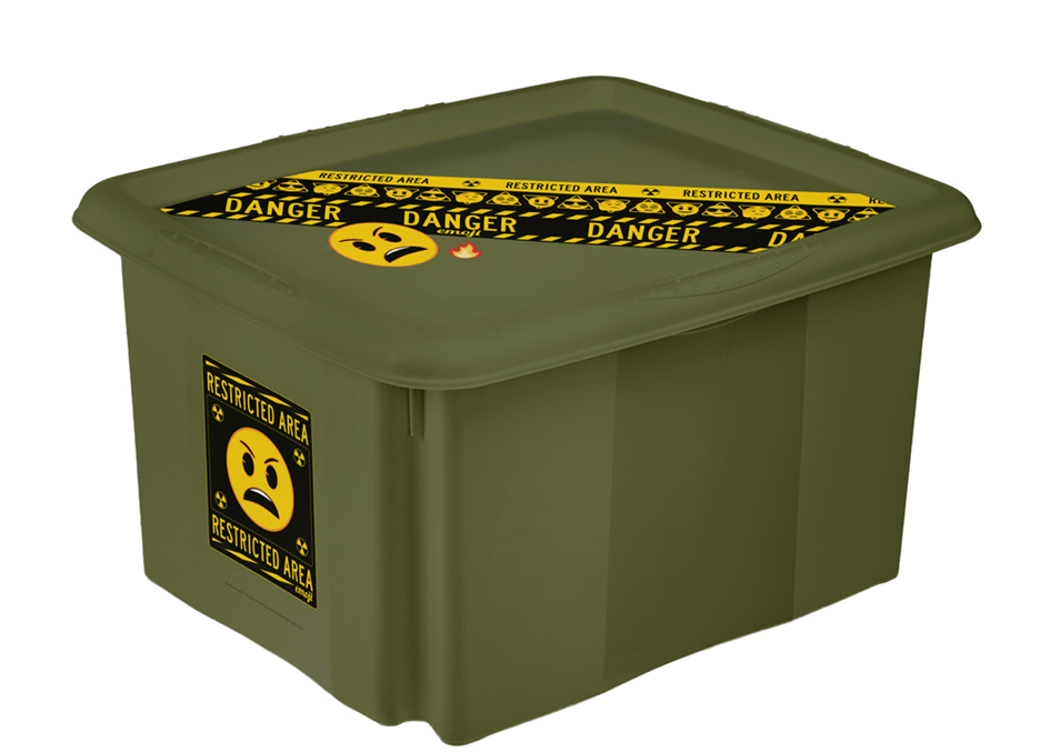 Boîte de rangement "karolina emoji danger", 24 litres