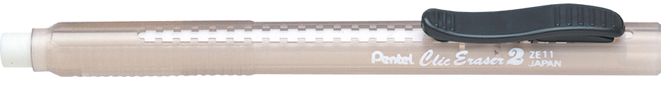 Pentel Stylo-gomme ClicEraser2 ZE11T, noir-transparent