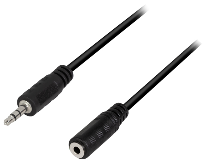LogiLink Câble audio, mâle - femelle, 10 m, noir