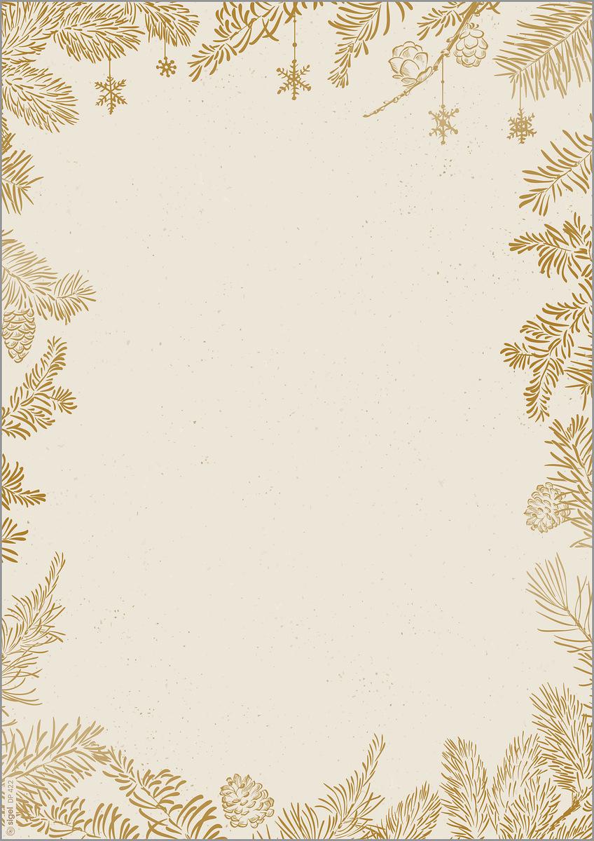 sigel Papier à motif de Noël 'Golden Christmas', A4