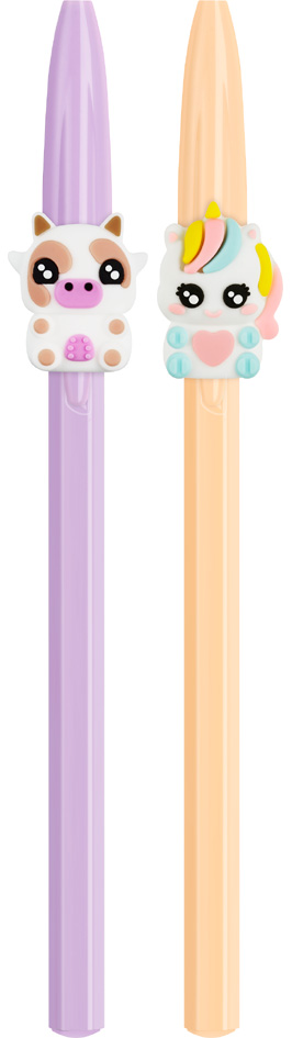Stylo à bille Cristal Pastel Figurines, vache et licorne