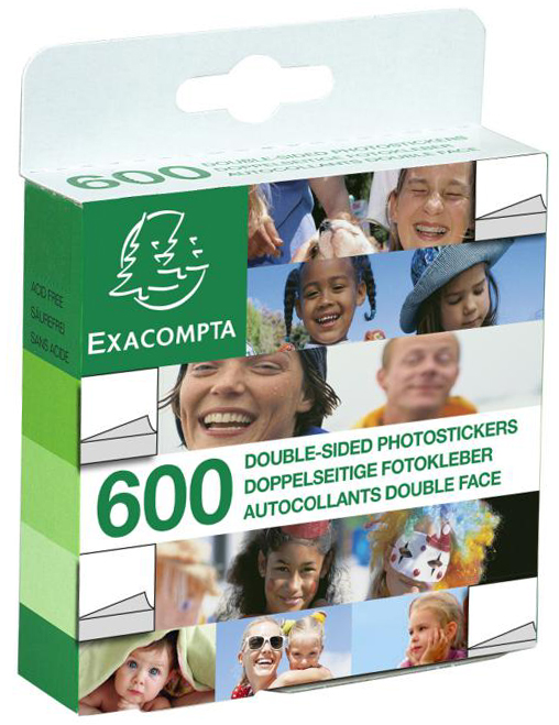 EXACOMPTA Autocollants pour photos, blanc, double-face