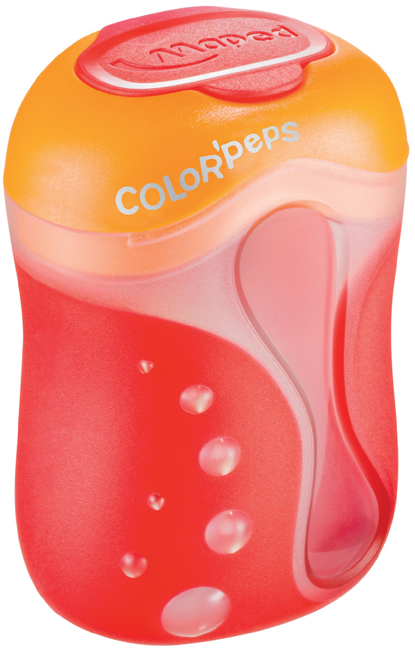 Double taille-crayons avec réserve COLOR'PEPS, rouge / orange