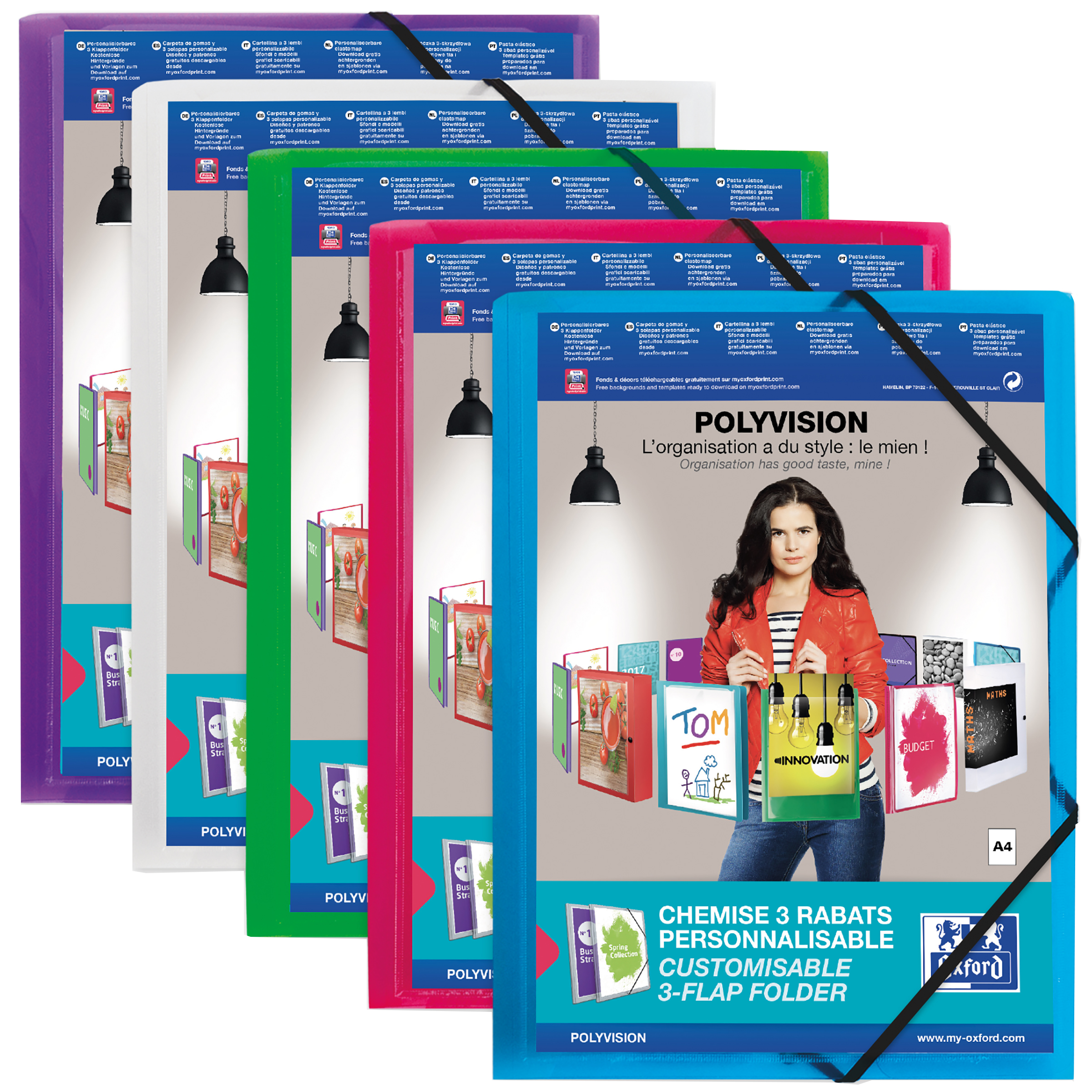 Oxford Chemise à élastique POLYVISION, A4, assorti