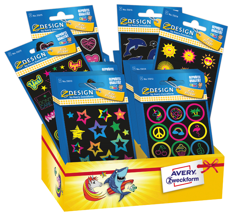 AVERY Zweckform ZDesign KIDS 'FLUO', assortiment