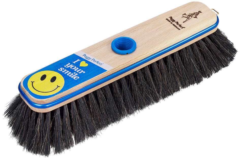Balai en bois "I love your smile", poils naturels