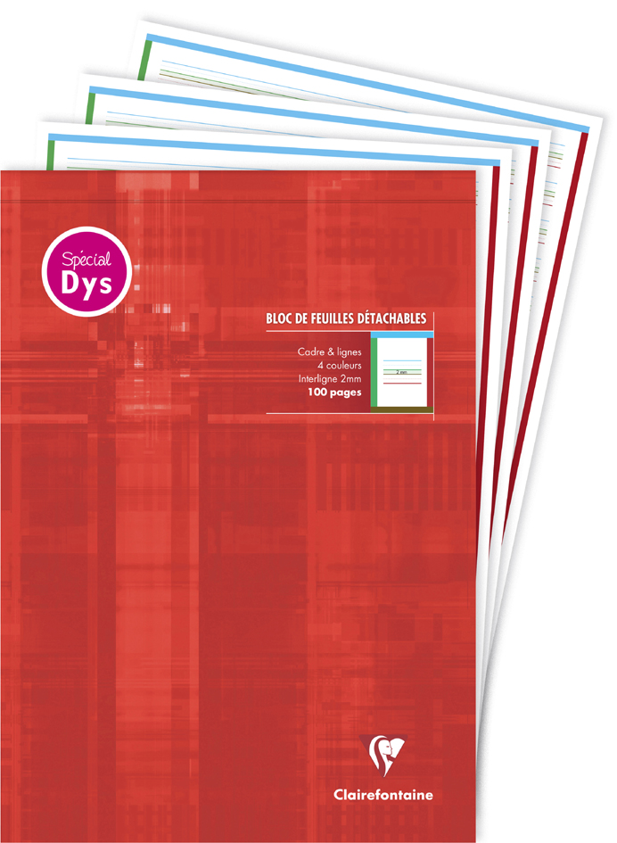 Visuel de référence: Bloc de feuilles spécial DYS, interligne 2 mm