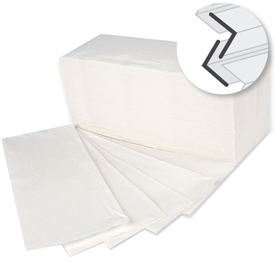 HYGOCLEAN Essuie-mains, 250 x 210 mm, pliage V/ZZ, blanc