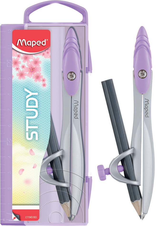 Coffret compas Study PASTEL, violet pastel