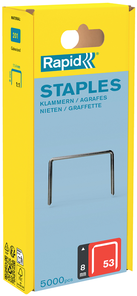 Rapid Agrafe fil fin no. 53, 8 mm, grand paquet