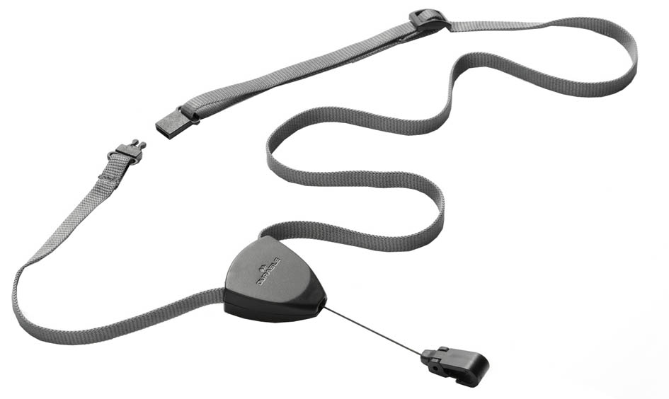 DURABLE Lacet textile FLEX, avec enrouleur, gris