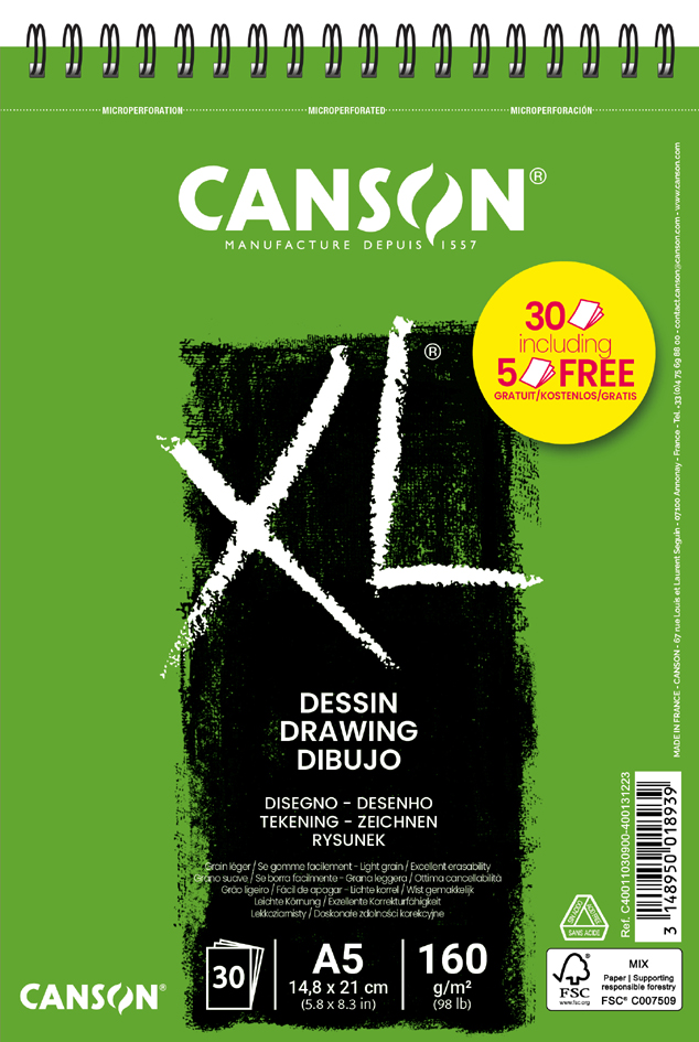 CANSON Bloc croquis et études 'XL DESSIN' Promo, A5