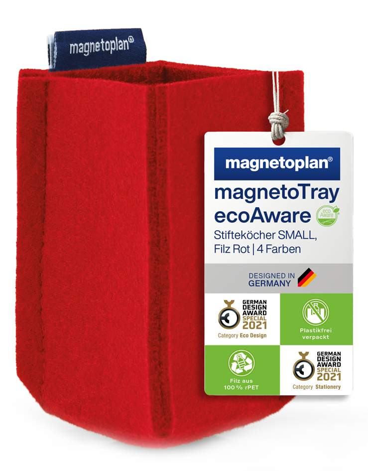magnetoplan Pot à crayons magnetoTray, petit, rouge