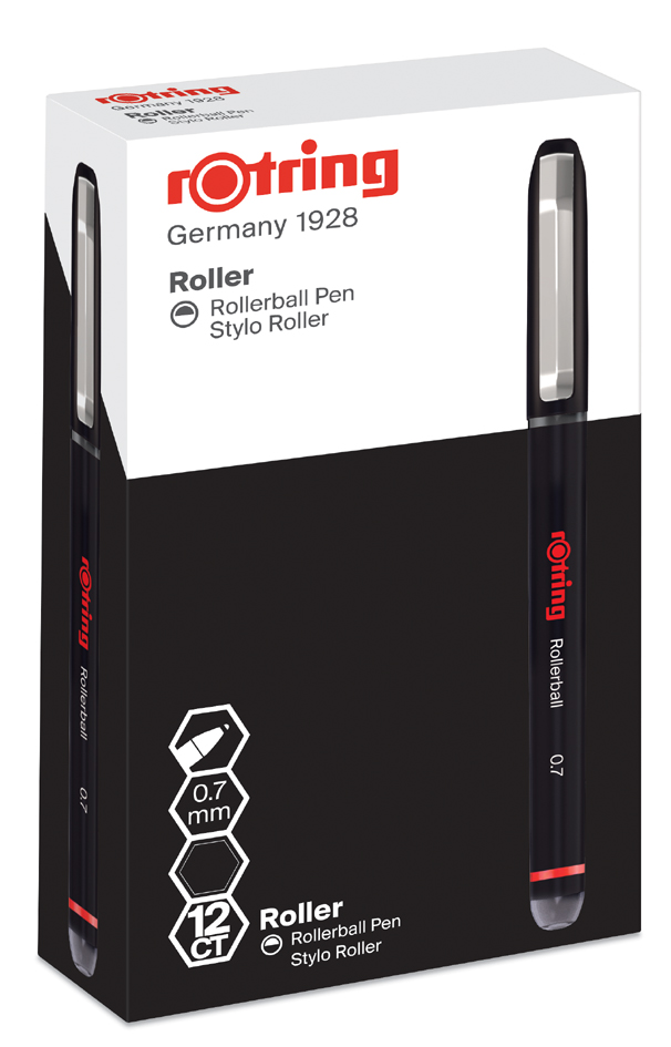 rotring Stylo roller Rollerball, largeur tracé: 0,7 mm, bleu