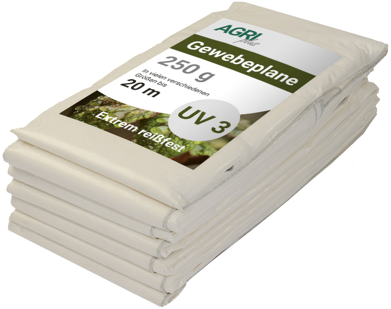 AGRIplus Bâche toile avec oeillets, 4 x 6 m, 250 g/m2, blanc