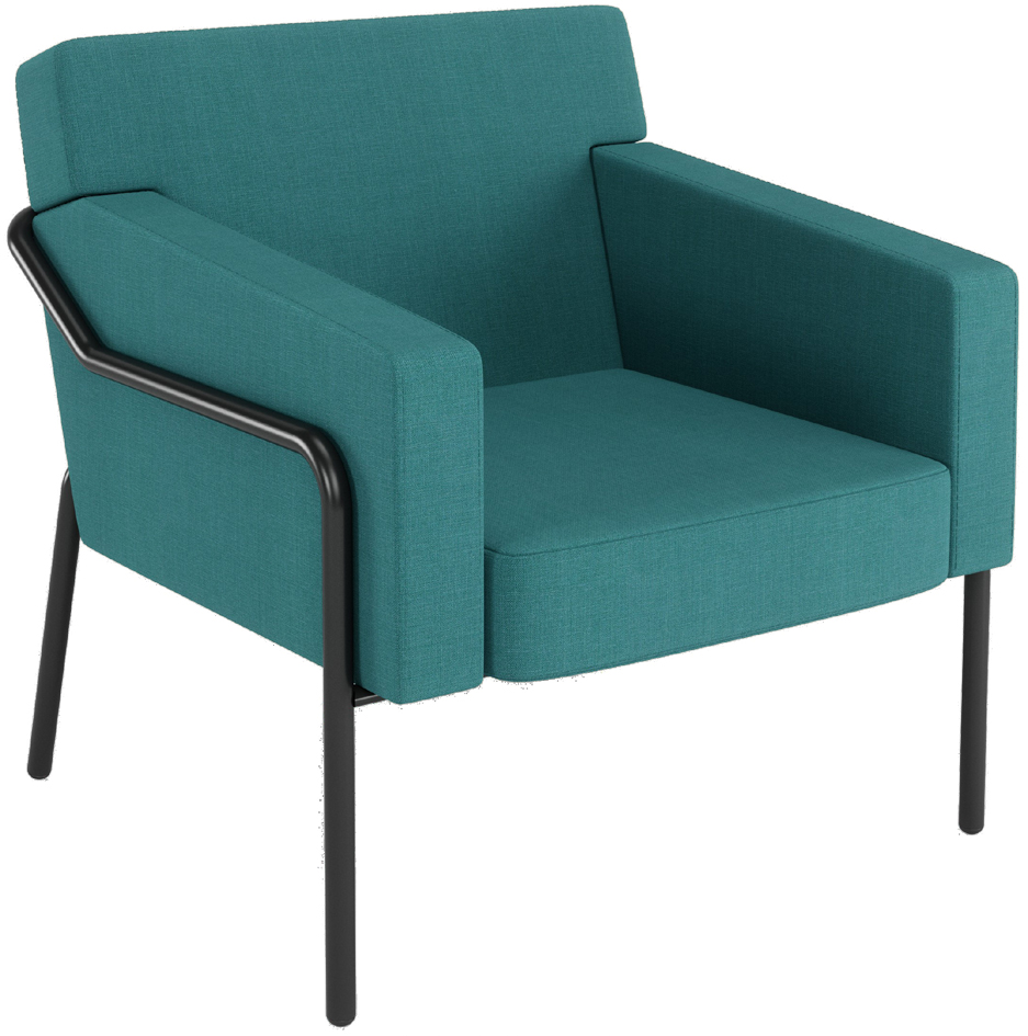 PAPERFLOW Fauteuil visiteur MEDSO T L, tissu, bleu