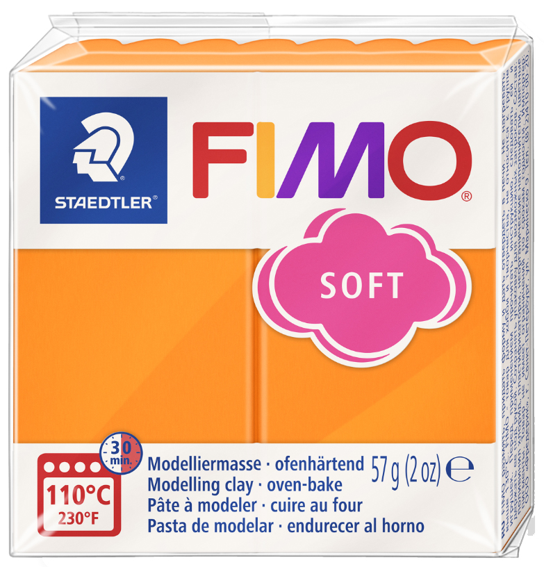FIMO Pâte à modeler SOFT, à cuire, 57 g, mandarine