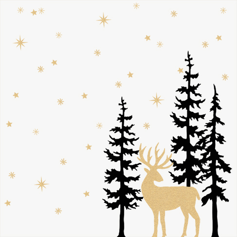PAPSTAR Serviette à motif de Noël 'Golden Deer'