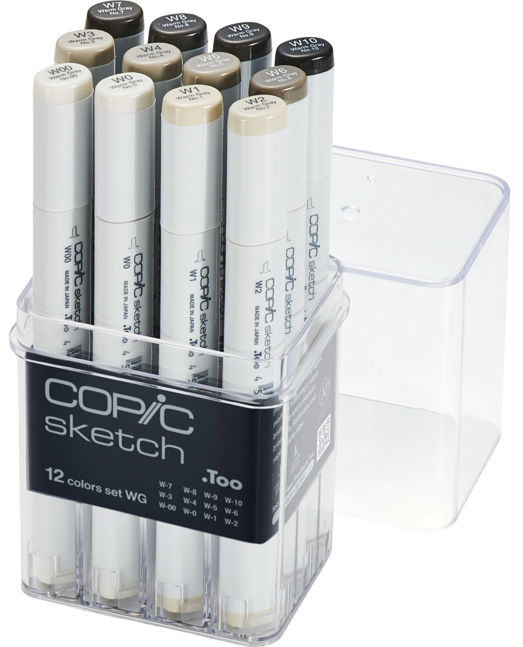 COPIC Marqueur sketch, set de 12 'Tons de gris WG'
