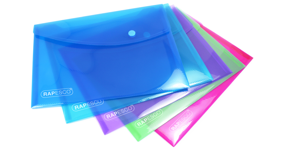 RAPESCO Pochette à documents, A5, PP, couleurs assorties
