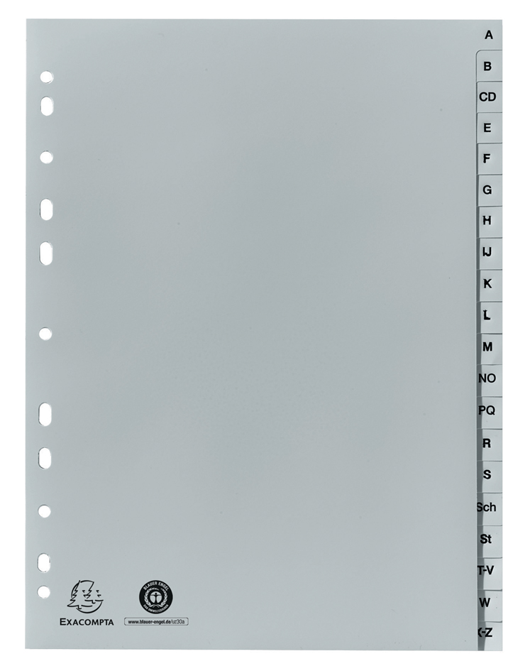 Intercalaires alphabétiques en plastique, A4, 20 touches (SCH, ST incl.)