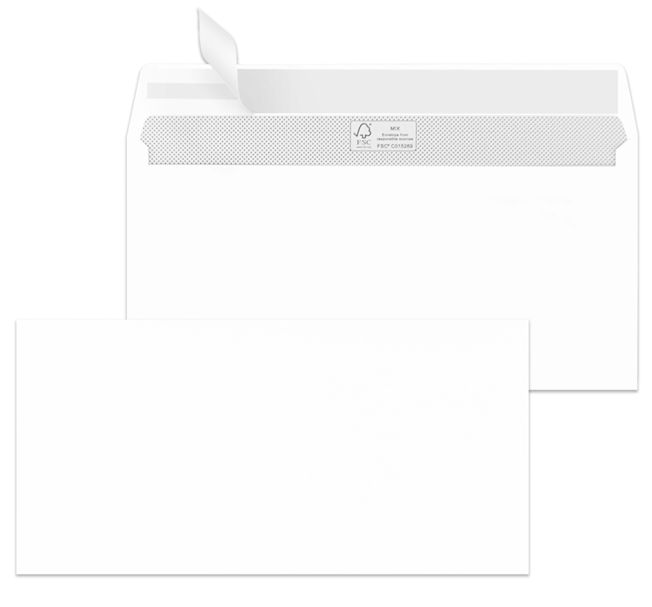 MAILmedia Enveloppe DIN long, autocollant, blanc